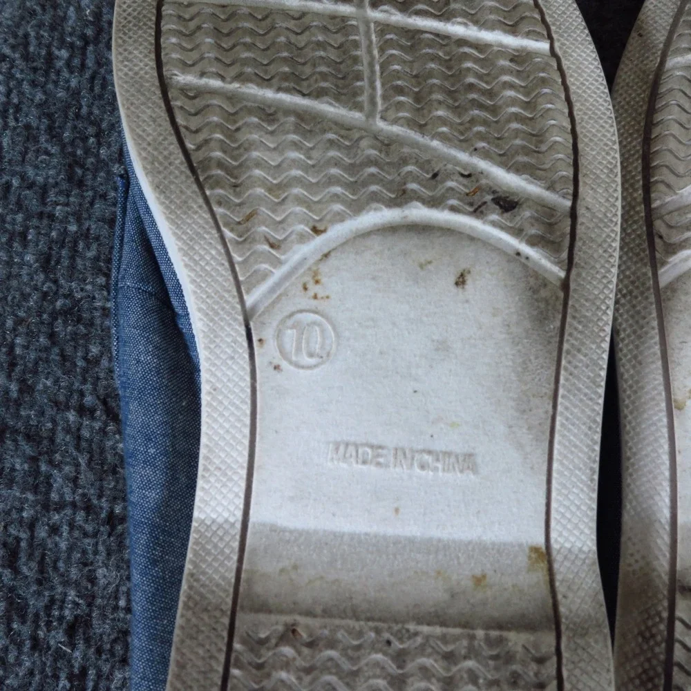 Old Navy Mens Denim Boat Shoe Size 10 Casual Coastal Blue Chambray Canvas